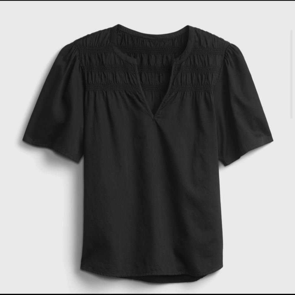 Smocked Flutter Sleeve T-Shirt - Picture 12 of 14